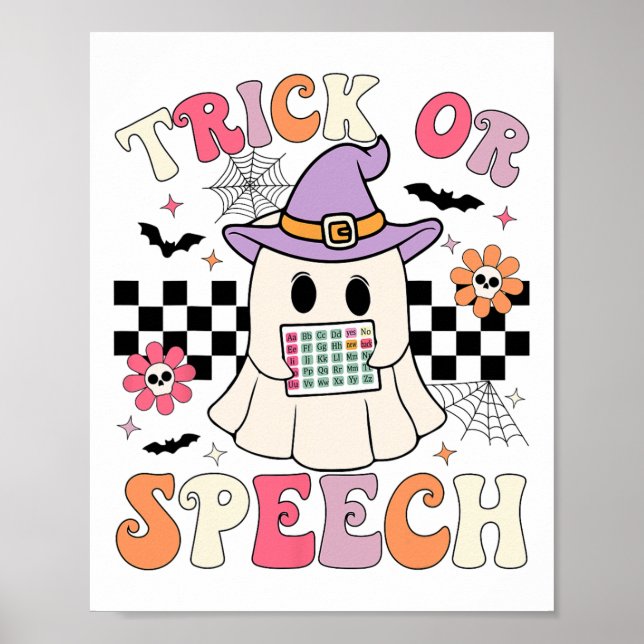 Póster Terapia De Discurso De Halloween Trick O Speech Re (Frente)