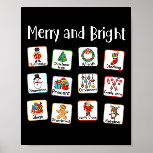 Póster Terapia De La Expresión Feliz Y Brillante AAC SLP