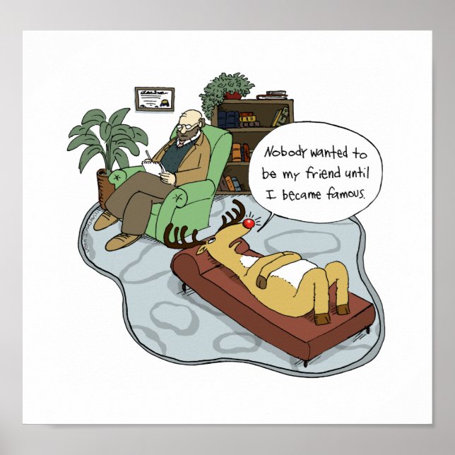 Póster Terapia de renos | Divertido Personalizado de vaca (Frente)