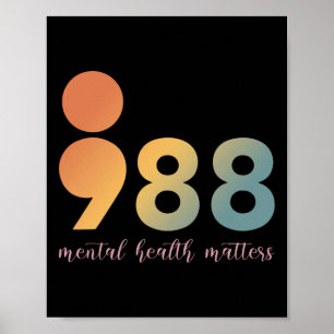 Póster Terapia de Salud Mental 988 Consejero de Semicolón