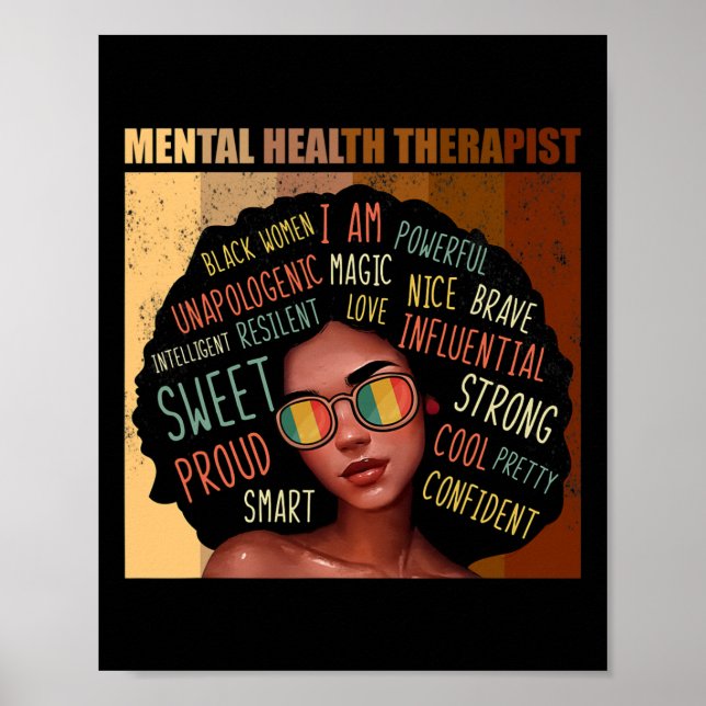 Póster Terapia de salud mental Afromujeres Historia negra (Frente)