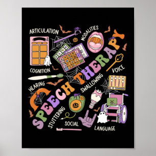 Póster Terapia del discurso de la camiseta de Halloween