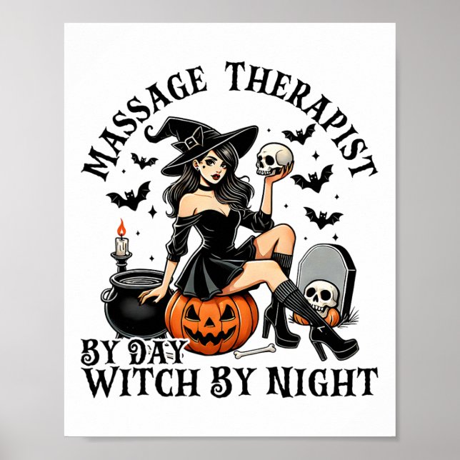 Póster Terapia divertida Halloween Masaje Terapia Por Día (Frente)