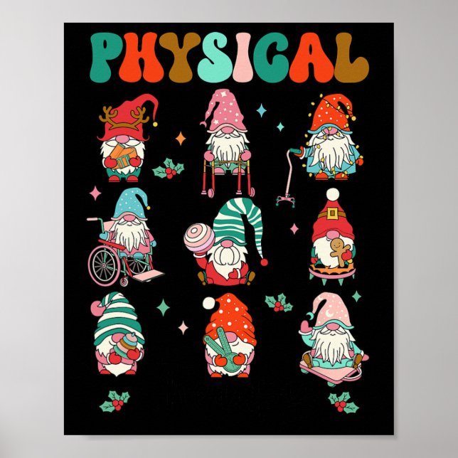 Póster Terapia Física de Navidad Gnomo de Navidad Física (Frente)