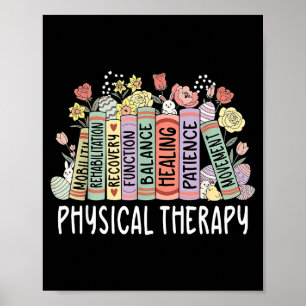Póster Terapia física floral libro pascua terapia física