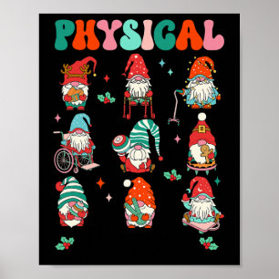 Póster Terapia Física Navidades Terapia Pt Cute Gnome