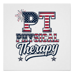 Póster Terapia Física Patriótica Diseño de Camiseta Vinta