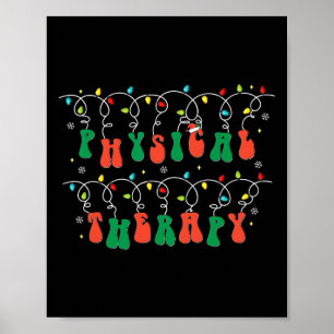 Póster Terapia Física Pt Santa Hat Navidades Luces Xma
