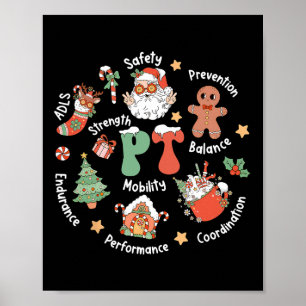 Póster Terapia Física Pt Santa Squad Navidad Terapia Físi