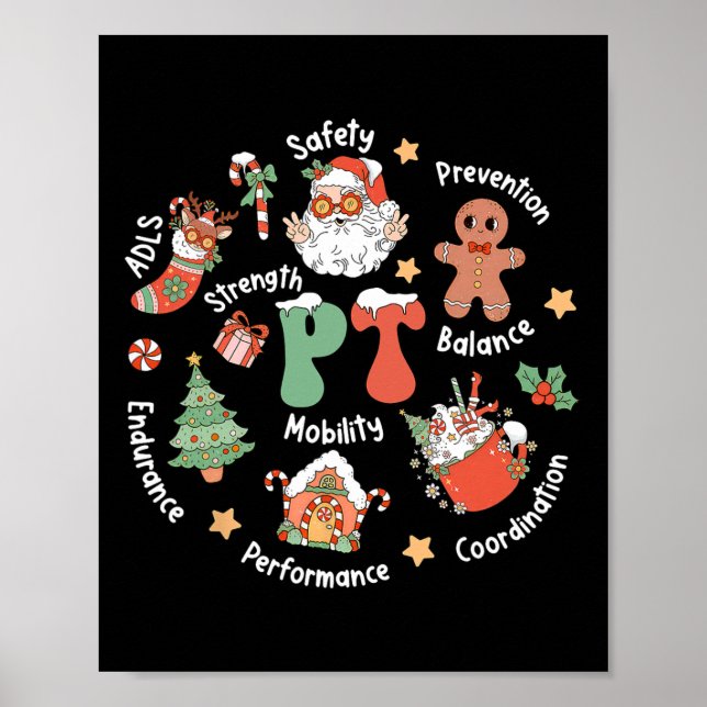 Póster Terapia Física Pt Santa Squad Navidad Terapia Físi (Frente)