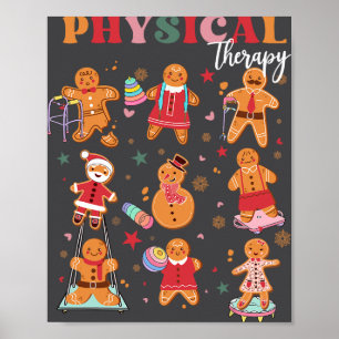 Póster Terapia Física Retro Navidades De Gingerbread Pt F