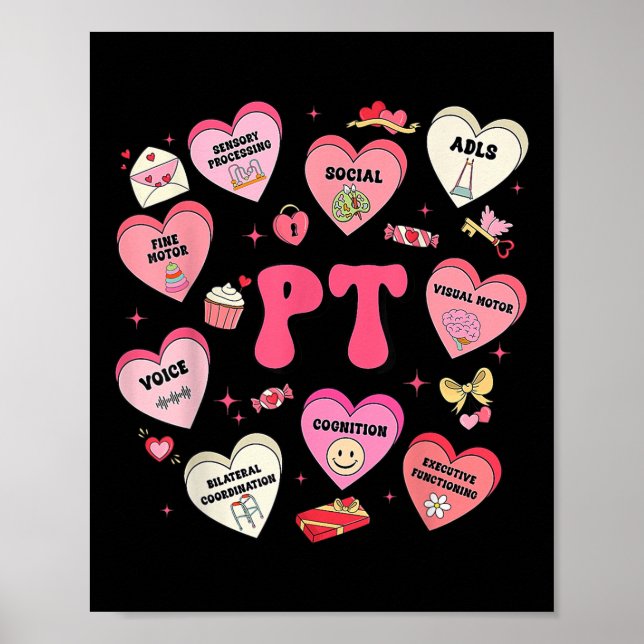 Póster Terapia Física Terapia Pt Día de San Valentín Cora (Frente)