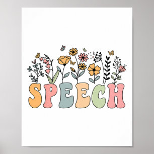 Póster Terapia Floral De Lenguaje Wildflower Slp Slpa