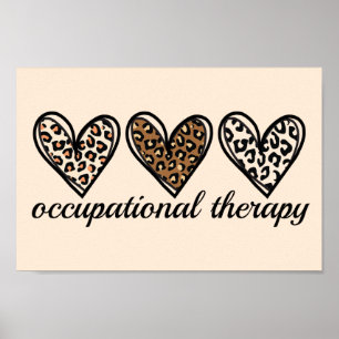Póster Terapia Ocupacional Cheetach Print Corazón
