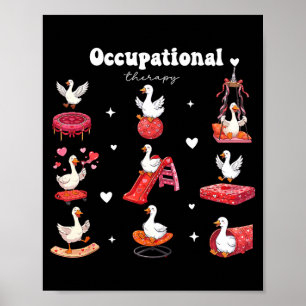 Póster Terapia Ocupacional De San Valentín Ganso Tonto Ot