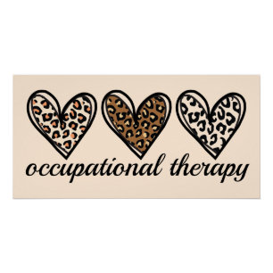 Póster Terapia Ocupacional Estampa Corazón Cheetach