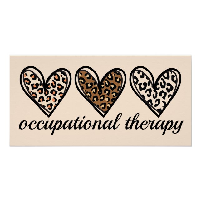 Póster Terapia Ocupacional Estampa Corazón Cheetach (Anverso)