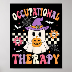 Póster Terapia Ocupacional Halloween Ot Retro Ghost Ot H