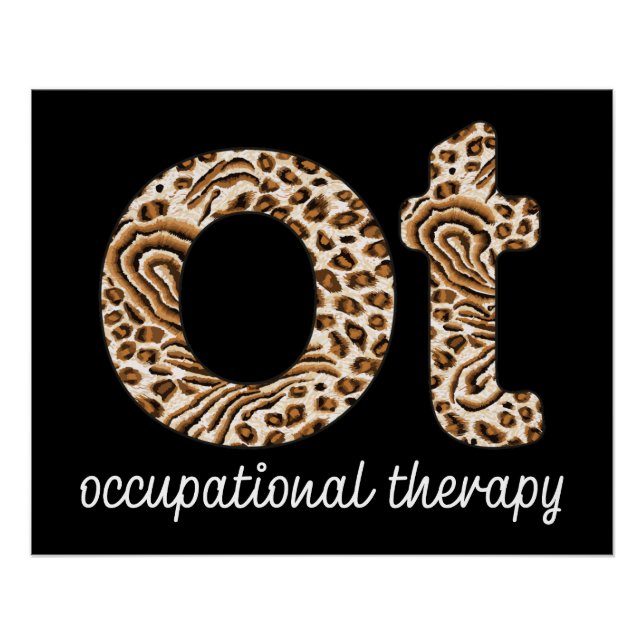 Póster Terapia Ocupacional OT Estampado de Guepardo (Anverso)