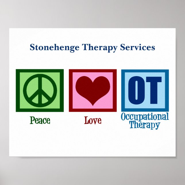 Póster Terapia Ocupacional Paz Amor OT (Frente)