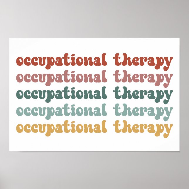 Póster Terapia ocupacional retro a estudiante escolar (Frente)