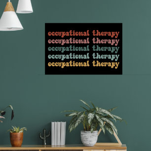 Póster Terapia ocupacional retro a estudiante escolar