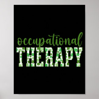 Póster Terapia Ocupacional Trébol Día de San Patricio Ot
