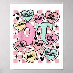 Póster Terapia Ocupacional Valentine Candy Sweet Heart F