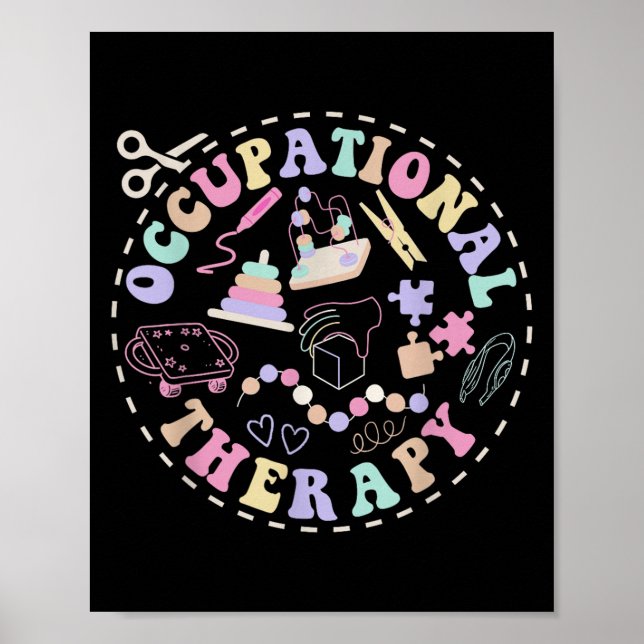 Póster Terapia Preppy Retro Ocupacional Ot Cota (Frente)