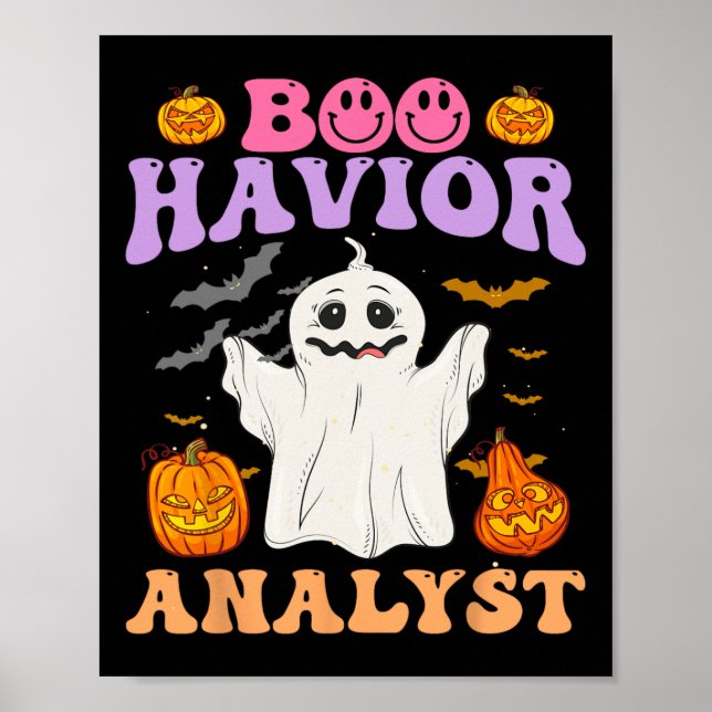 Póster Terapia Retro Aba Bcba Halloween Ghost Boo Havio (Frente)