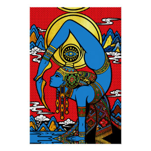 Póster Tercer Ojo – Yogini Azul en Backben de Arte Pop