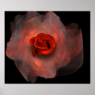 Póster Terciopelo rojo mojado