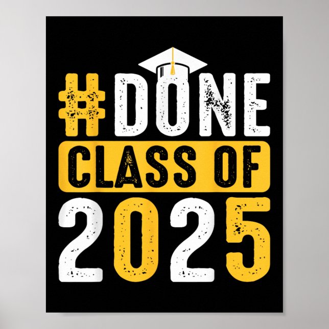 Póster Terminado Cl 2025 Graduation Senior Cap School Ach (Frente)