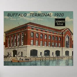 Póster Terminal de búfalo de ferrocarril DL+W 1920