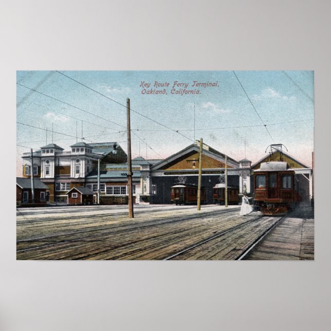 Póster Terminal de ferry y ferrocarril de ruta principal (Frente)