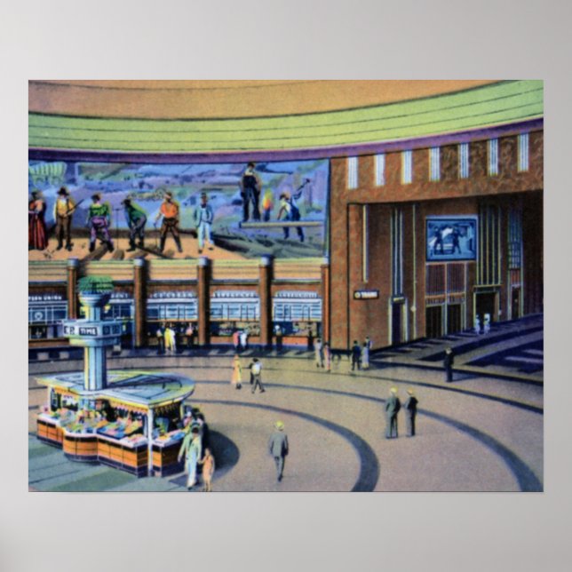 Póster Terminal de la Estación de Unión Cincinnati Ohio (Frente)