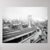 Terminal del Puente de Brooklyn, 1903. Foto antigu