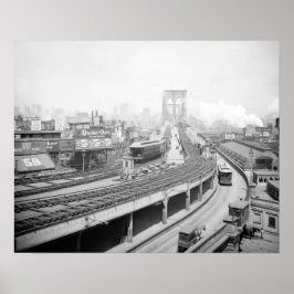 Póster Terminal del Puente de Brooklyn, 1903. Foto antigu