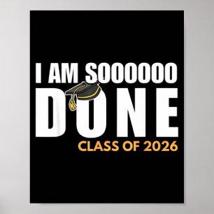 Póster Terminé clase de 2026 graduación de último año gra