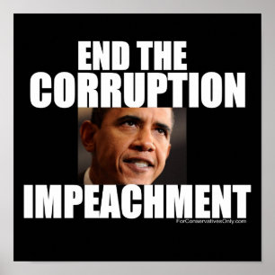 Póster Termine la corrupción - acuse a Obama