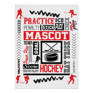 Póster Terminología de Hockey sobre Hielo Masculino en Ro