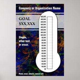 Póster Termómetro azul giratorio