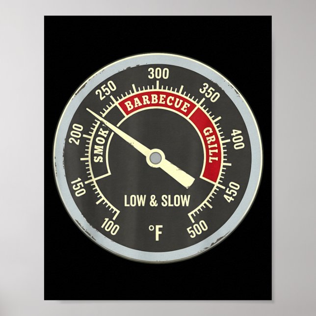 Póster Termómetro de Barbacoa Barbacoa Ahumada a Fuego Le (Frente)