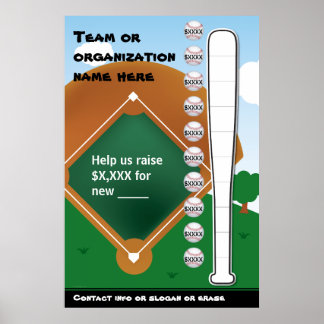 Póster Termómetro de béisbol