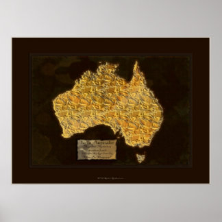 Póster TERRA AUSTRALIS Map Art Poster