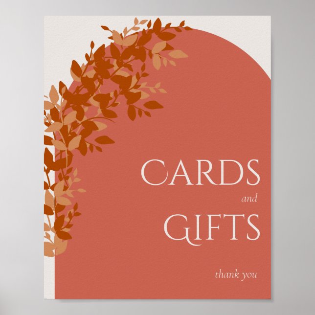 Póster Terracota deja Rótulo moderno de tarjetas y regalo (Frente)