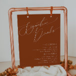 Póster Terracota del Desierto caprichosa que bebe Rótulo<br><div class="desc">Este impresionante cartel de bebidas con firma de terracota desértica es perfecto para su sencillo boda rústico de tonos beige y terracota. La paleta de colores neutros de la tierra boho es vintage en el suroeste con un toque retro moderno. El guión es una delicada caligrafía escrita a mano minimalista...</div>