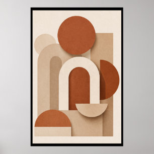Póster Terracota Geométrico Minimalista
