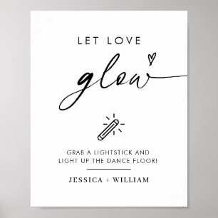Póster Terracota Let Love Glow Boda Glow Stick Rótulo