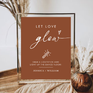 Póster Terracota Let Love Glow Boda Glow Stick Rótulo